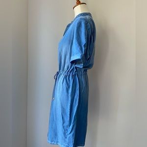 NWT cute Another Day denim dress with button front, drawstring & rolled sleeves.